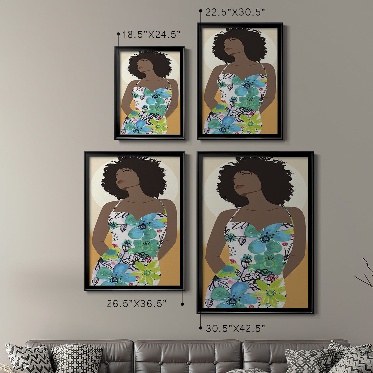 You Go Woman I - Modern Framed Canvas Print