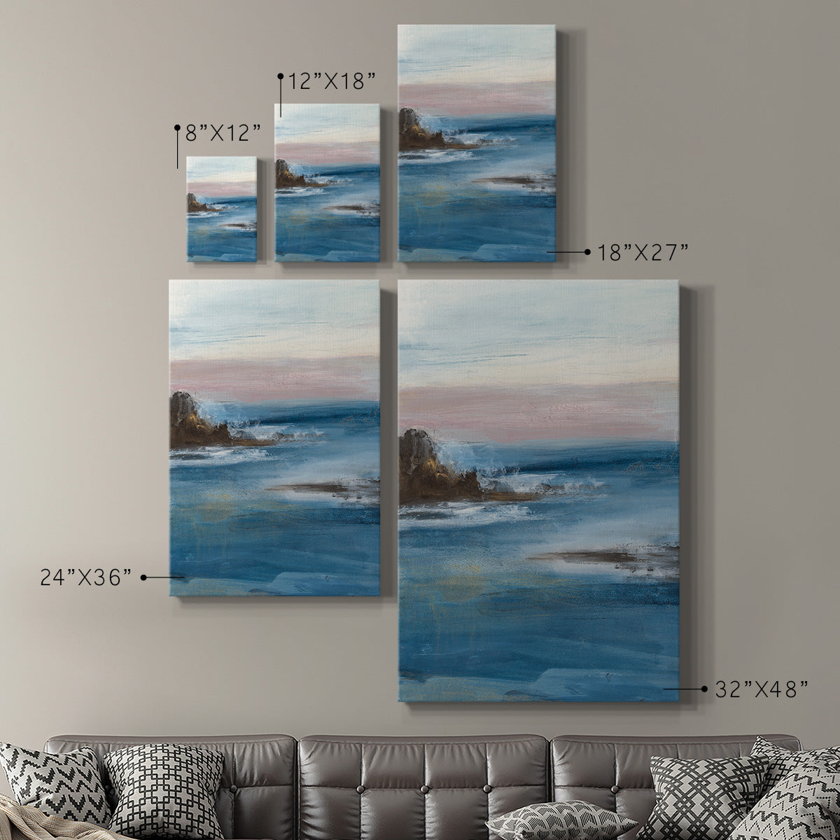 Merging the Ocean I Premium Gallery Wrapped Canvas - Ready to Hang