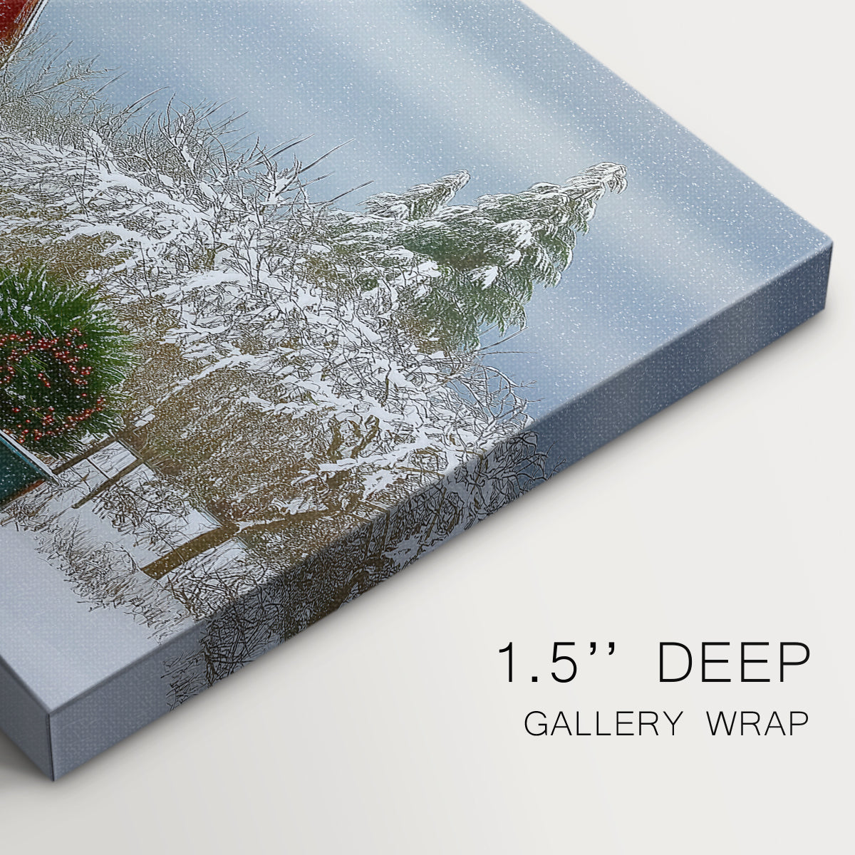 Pale Winter Yule Chapel - Canvas Art Print