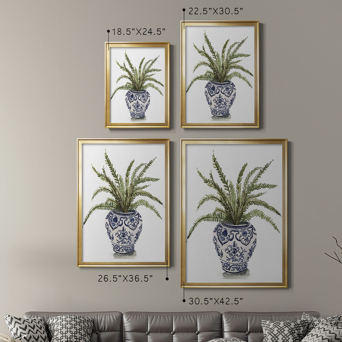 Fern House I - Modern Framed Canvas Print