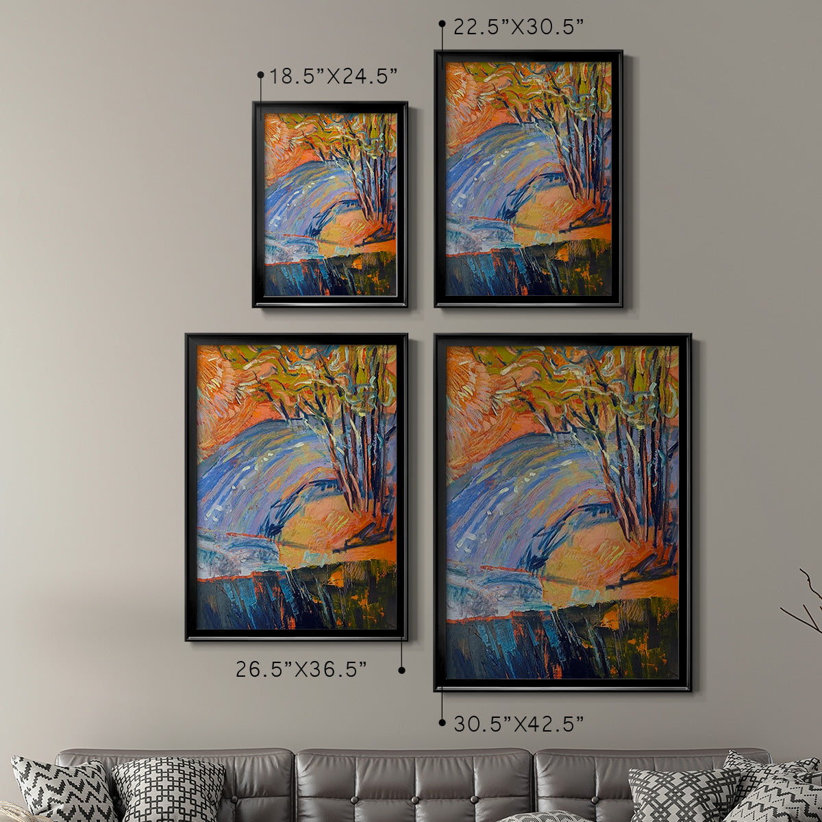 Cadmium Winter Solstice III - Modern Framed Canvas Print