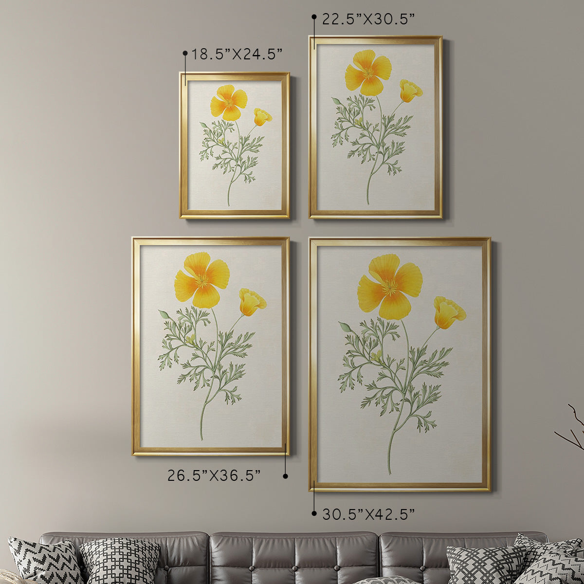 Flowers of the Seasons IX - Modern Framed Canvas Print