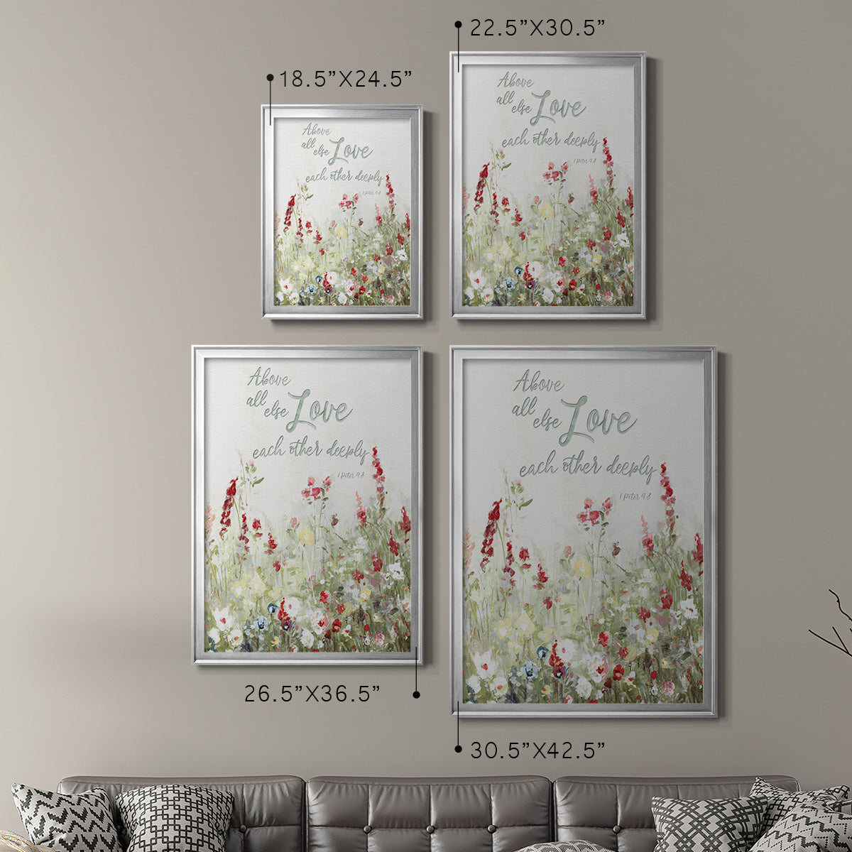 Love Meadow - Modern Framed Canvas Print