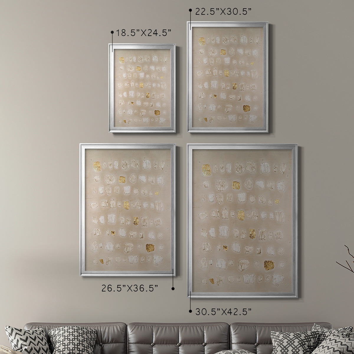 Embellished Cobblestone II - Modern Framed Canvas Print