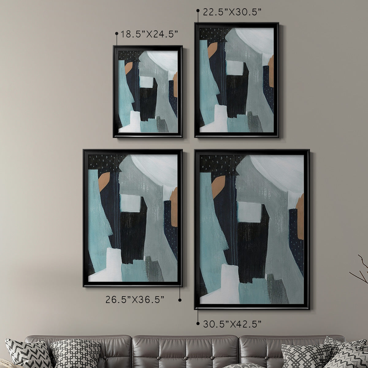 Tangerine Lagoon I - Modern Framed Canvas Print