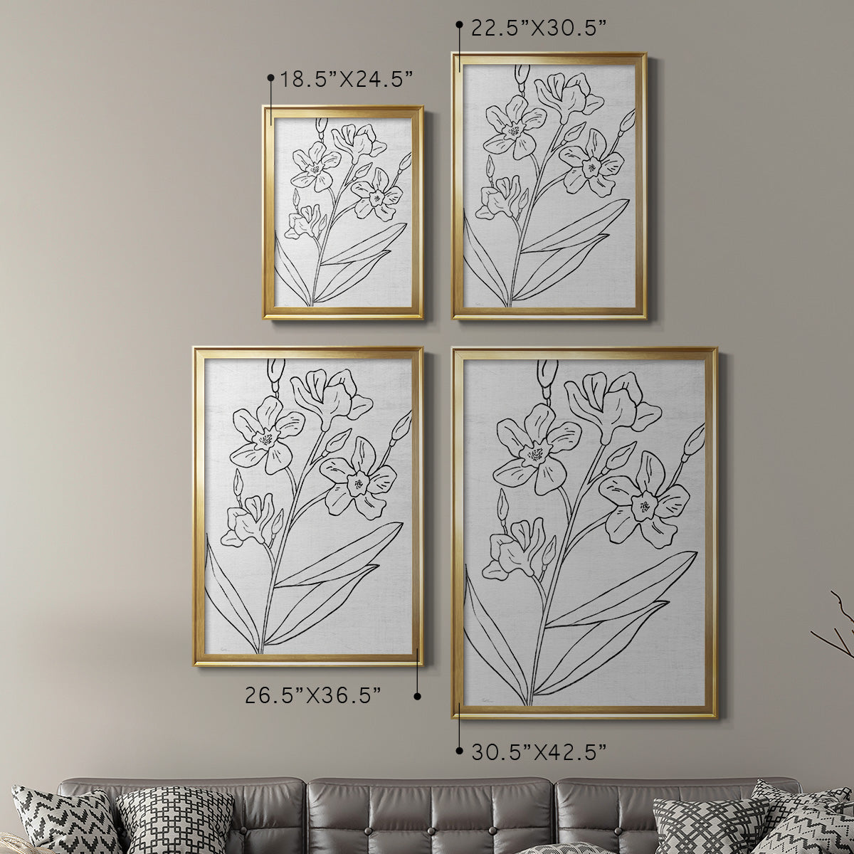 Botanical Sketch I - Modern Framed Canvas Print