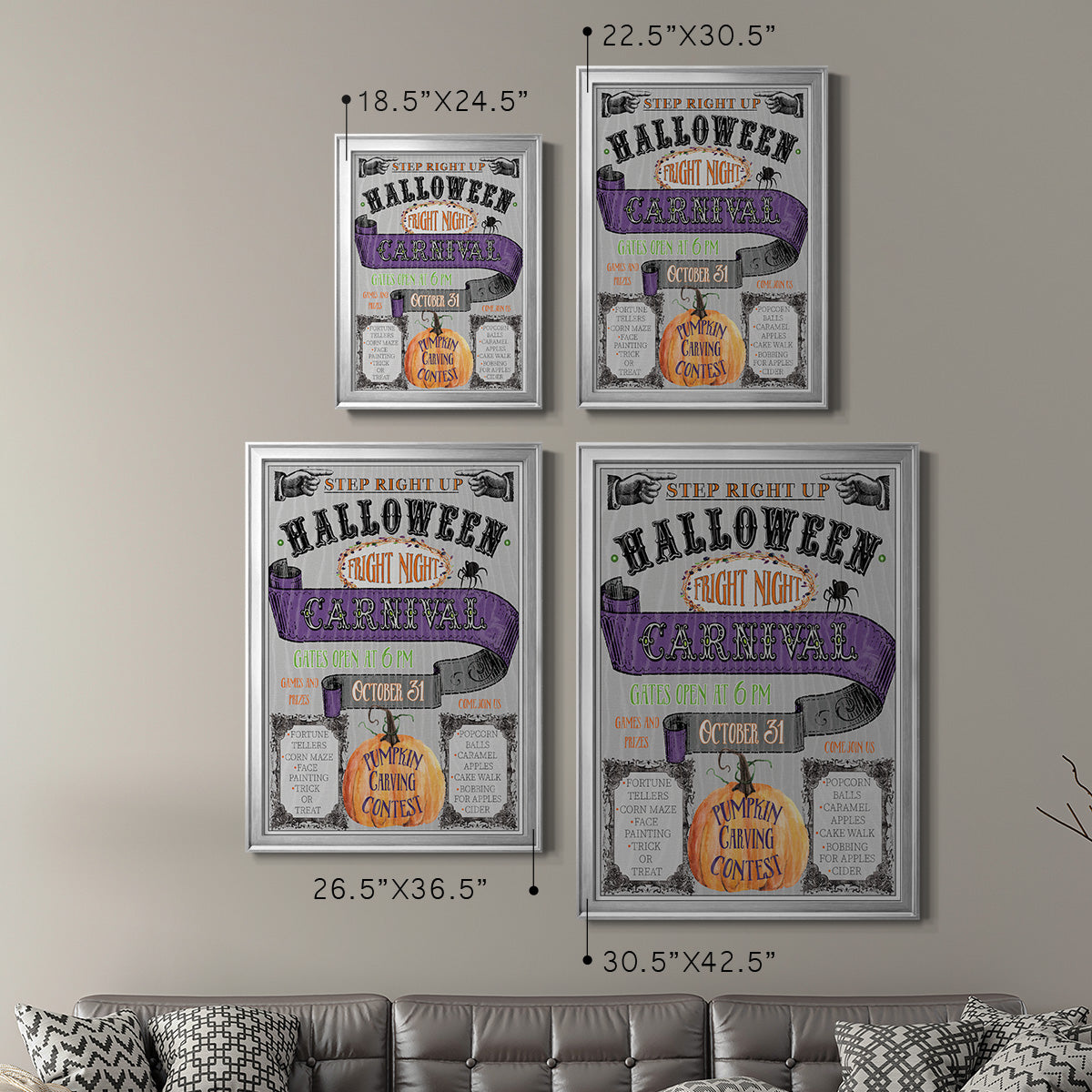 Carnival Sign - Modern Framed Canvas Print