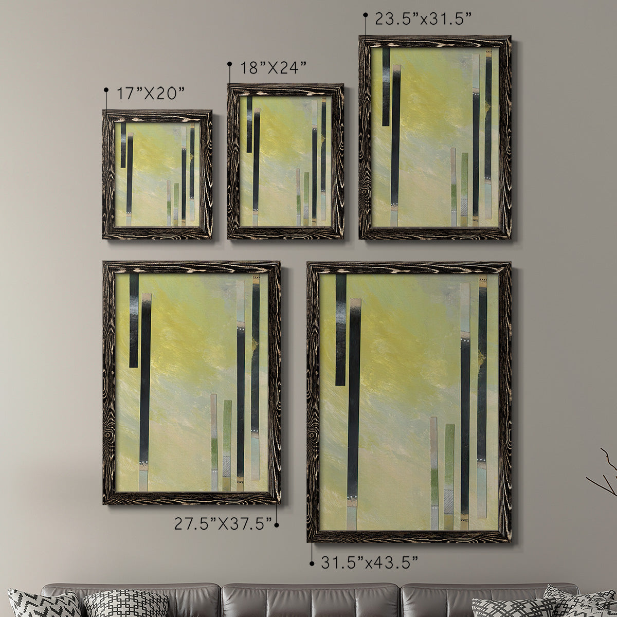 Neutral Assemblage I - Premium Framed Canvas 2 Piece Set - Ready to Hang