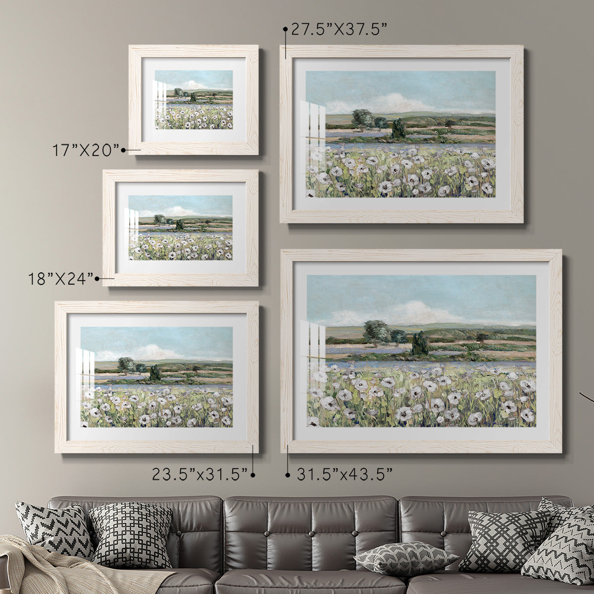 Vintage Poppy Valley - Barnwood Framed Art Print