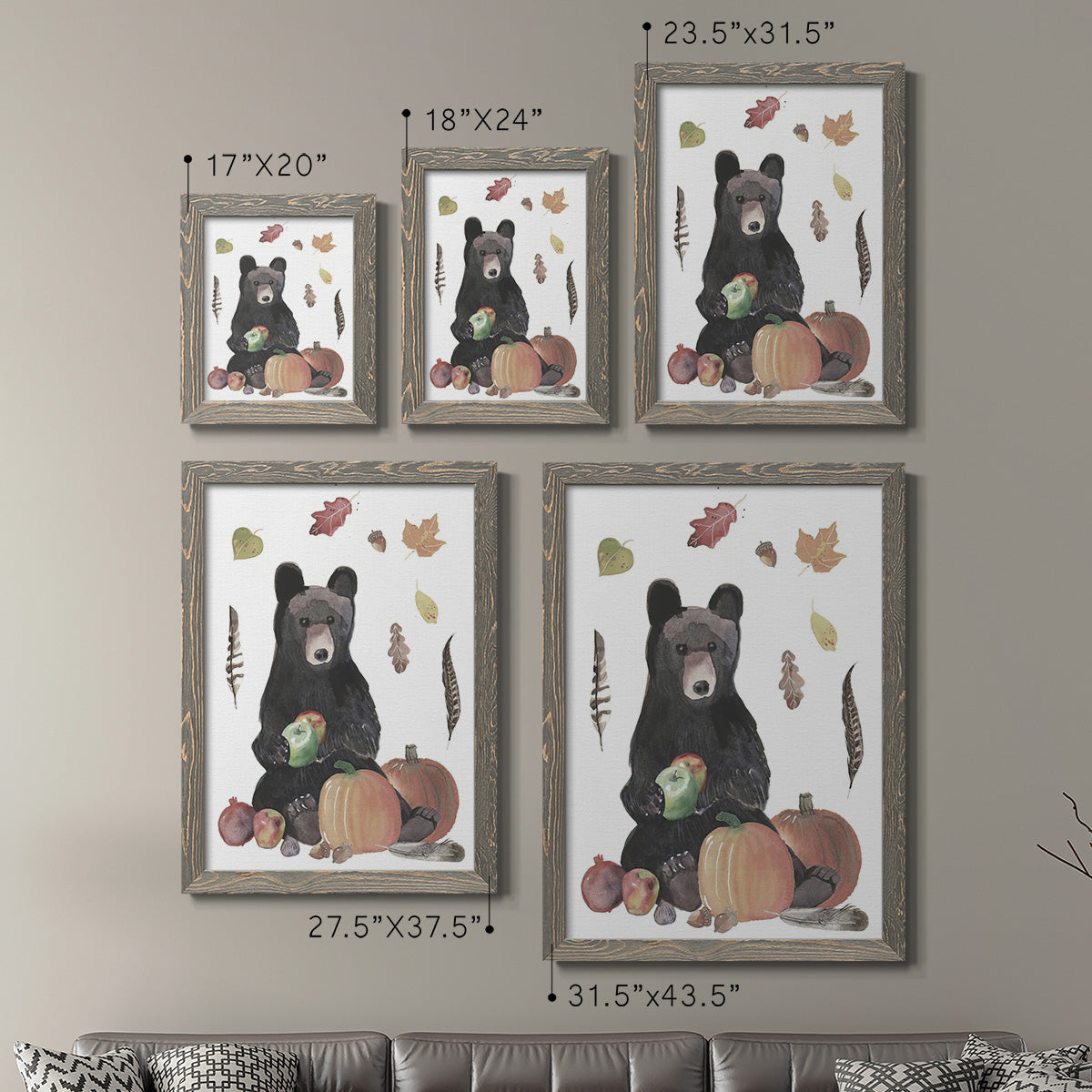 Cute Autumn Forest I - Premium Framed Canvas 2 Piece Set - Ready to Hang