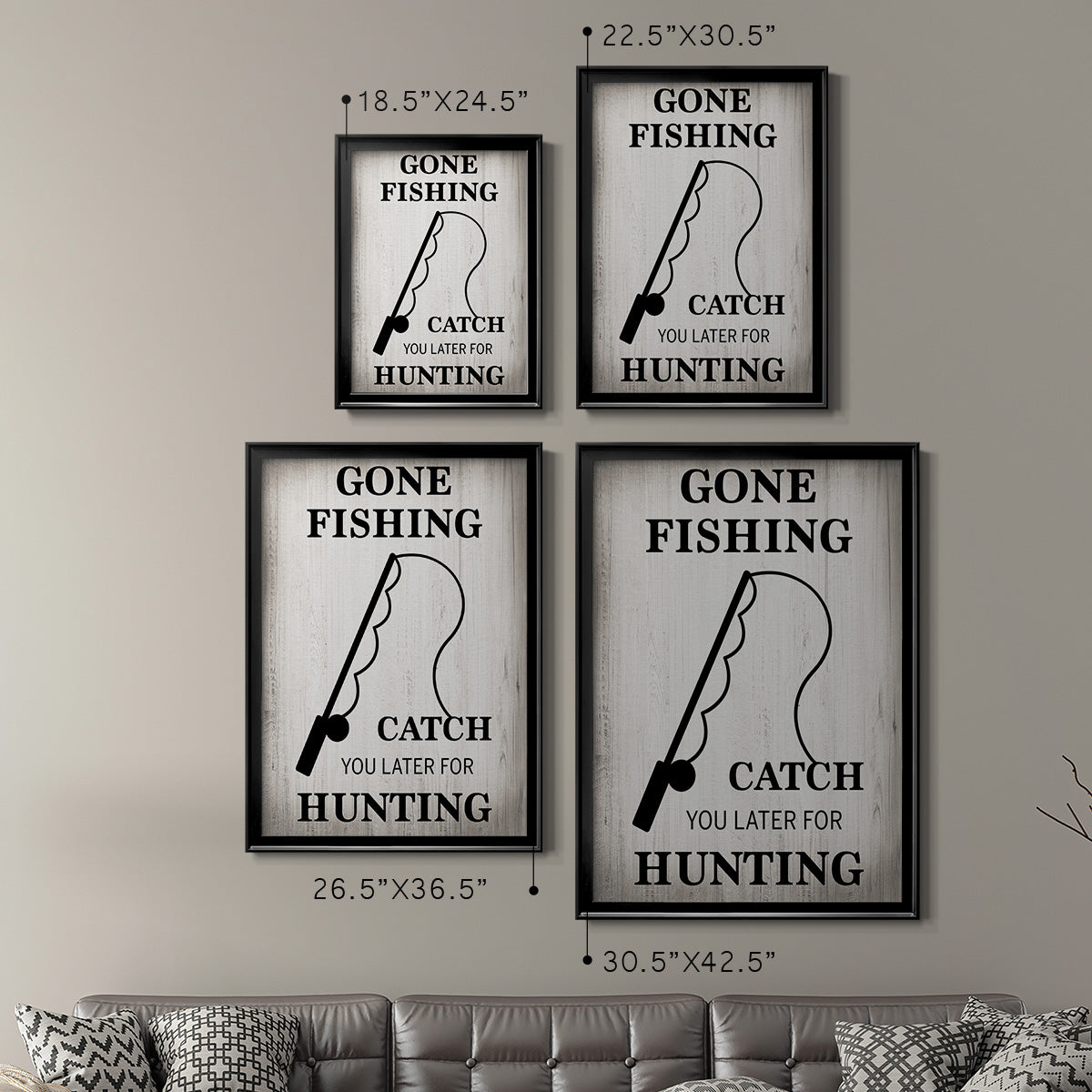 Gone Fishing - Modern Framed Canvas Print