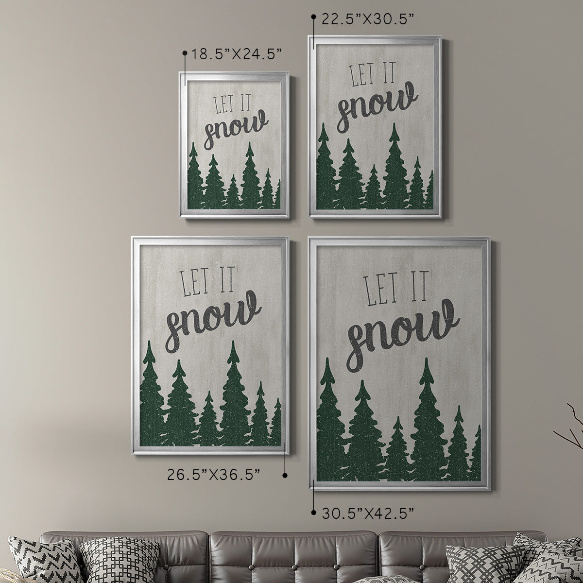 Let It Snow Forest - Modern Framed Canvas Print