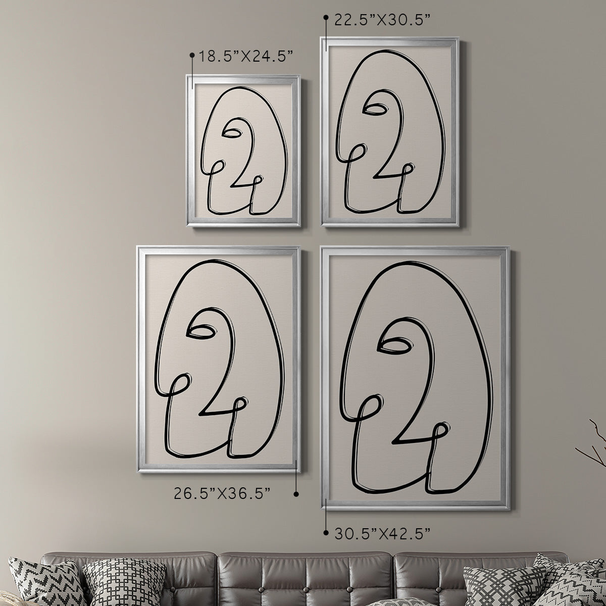 Face It II - Modern Framed Canvas Print