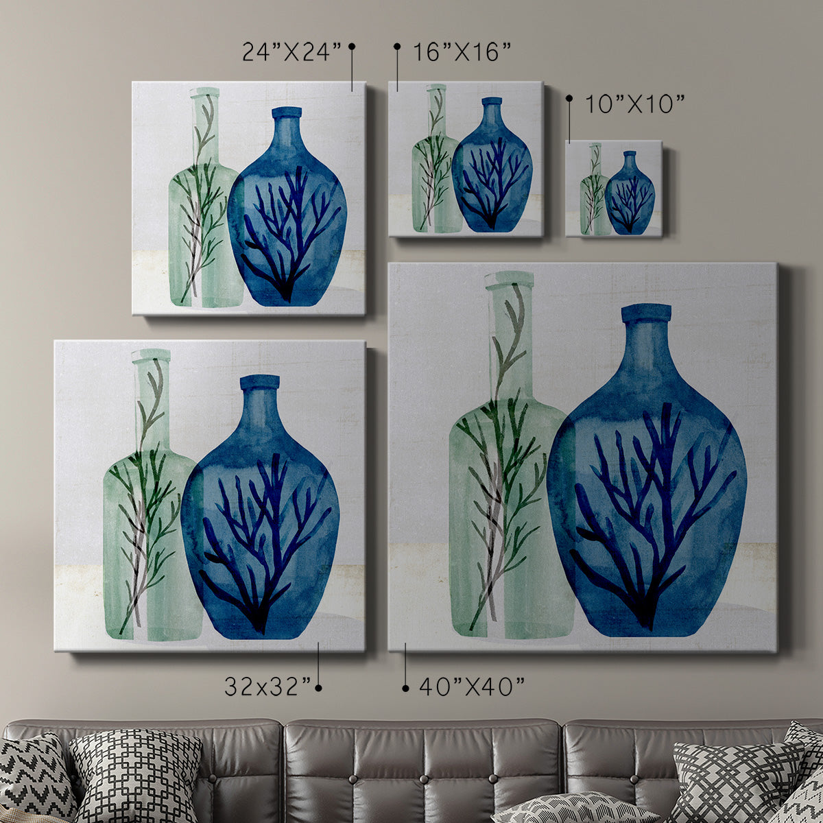 Sea Glass Vase I - Canvas Art Print