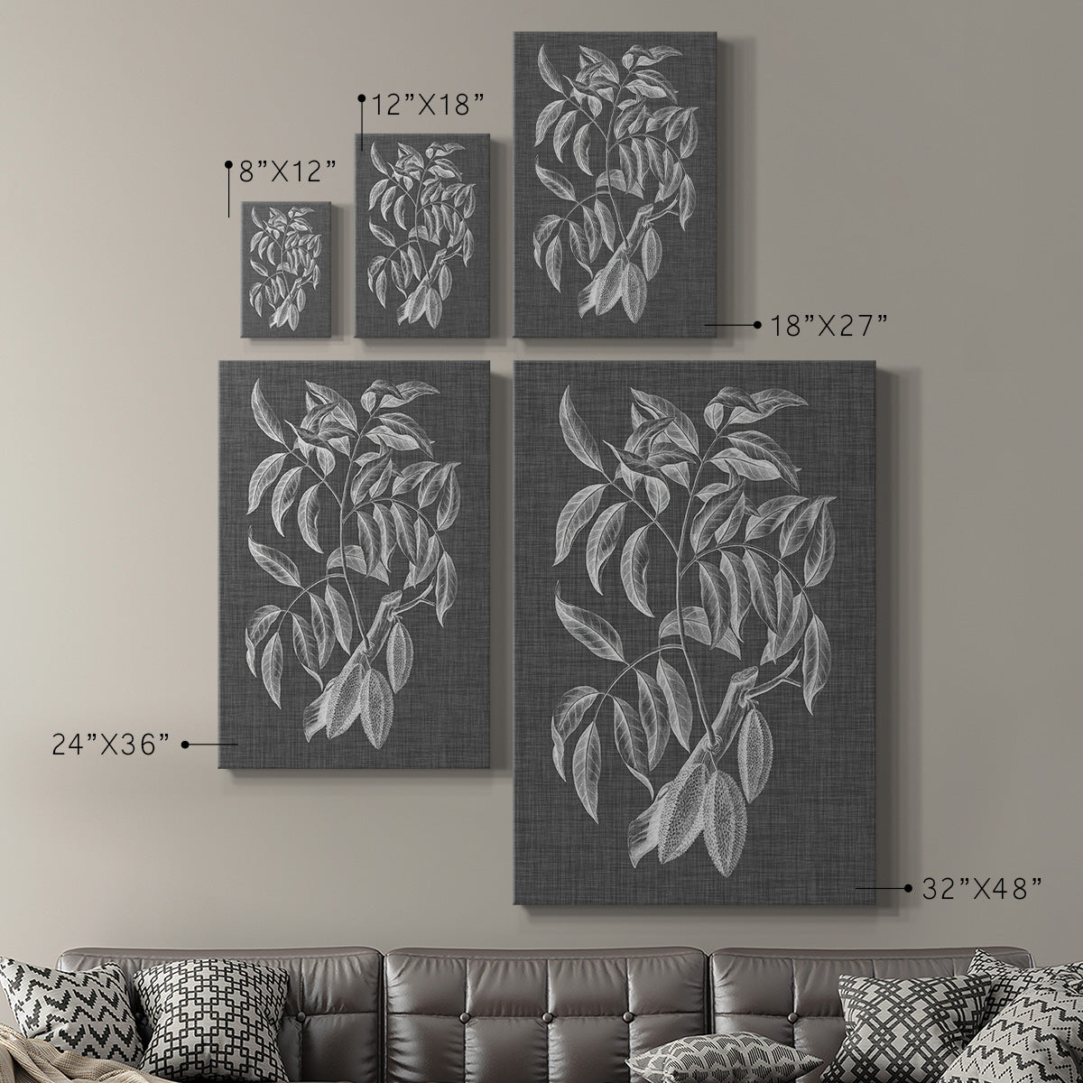 Graphic Foliage III Premium Gallery Wrapped Canvas - Ready to Hang