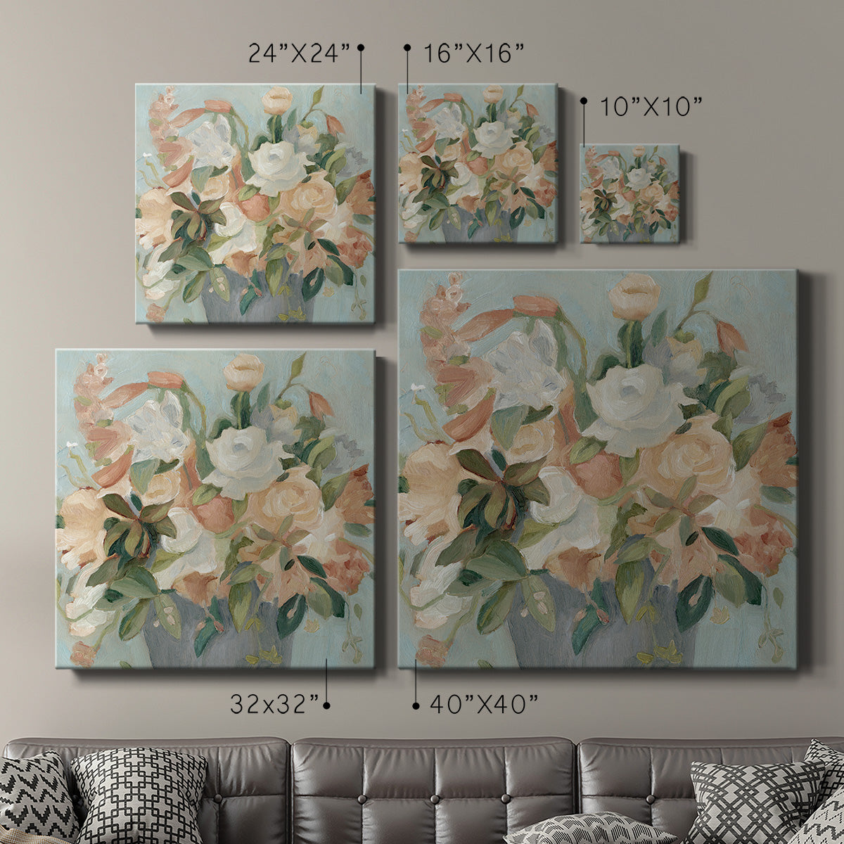 Soft Pastel Bouquet II - Canvas Art Print