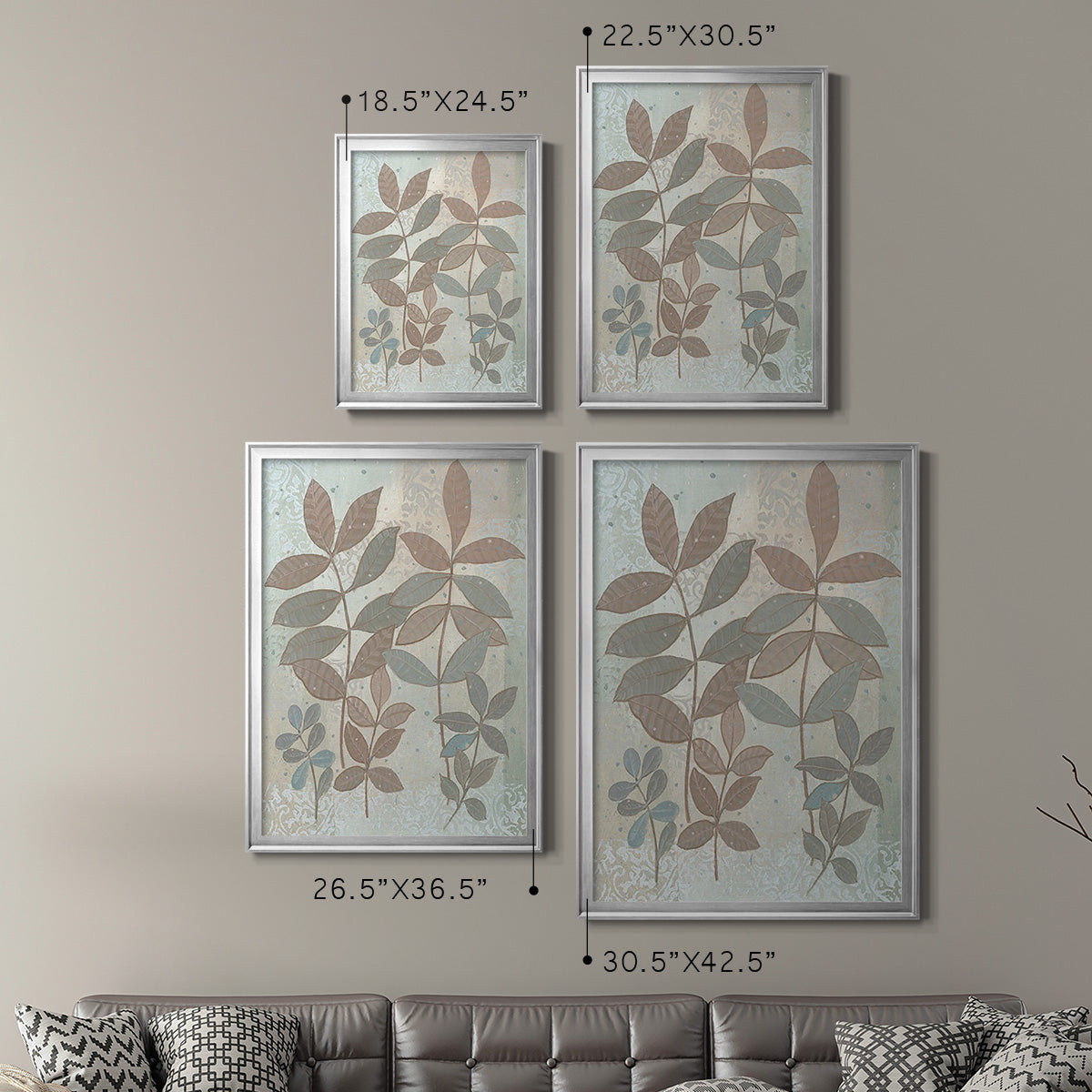 Leaf Cluster II - Modern Framed Canvas Print