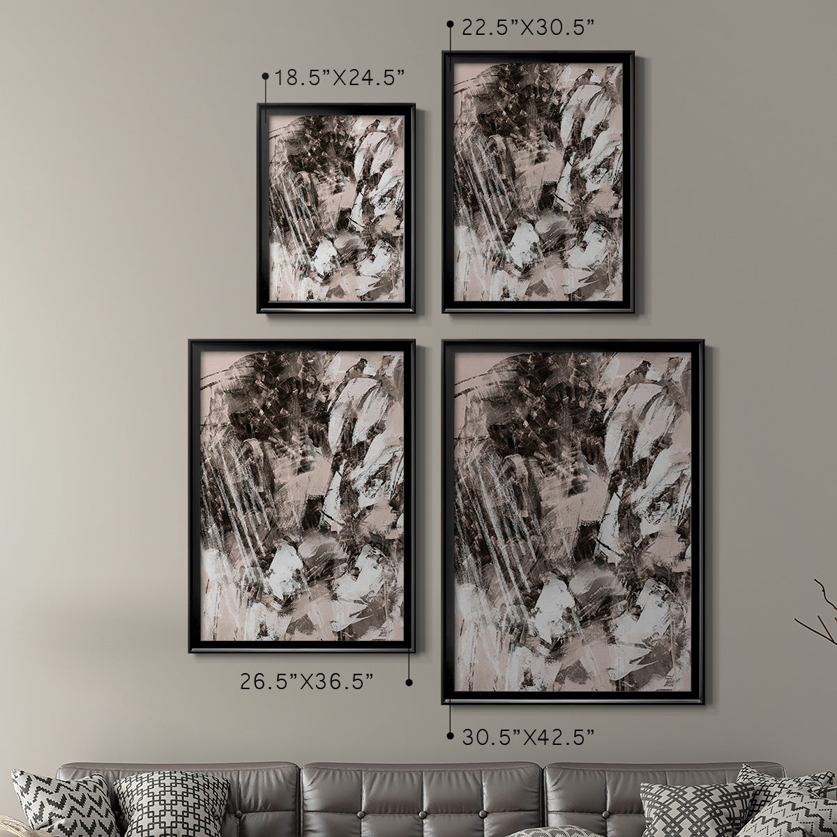 Blush Blackboard I - Modern Framed Canvas Print