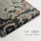Canvas art print of a dense repeating pattern with animals, plants, and decorative elements across fabric, highlighting texture and gallery-wrapped edges