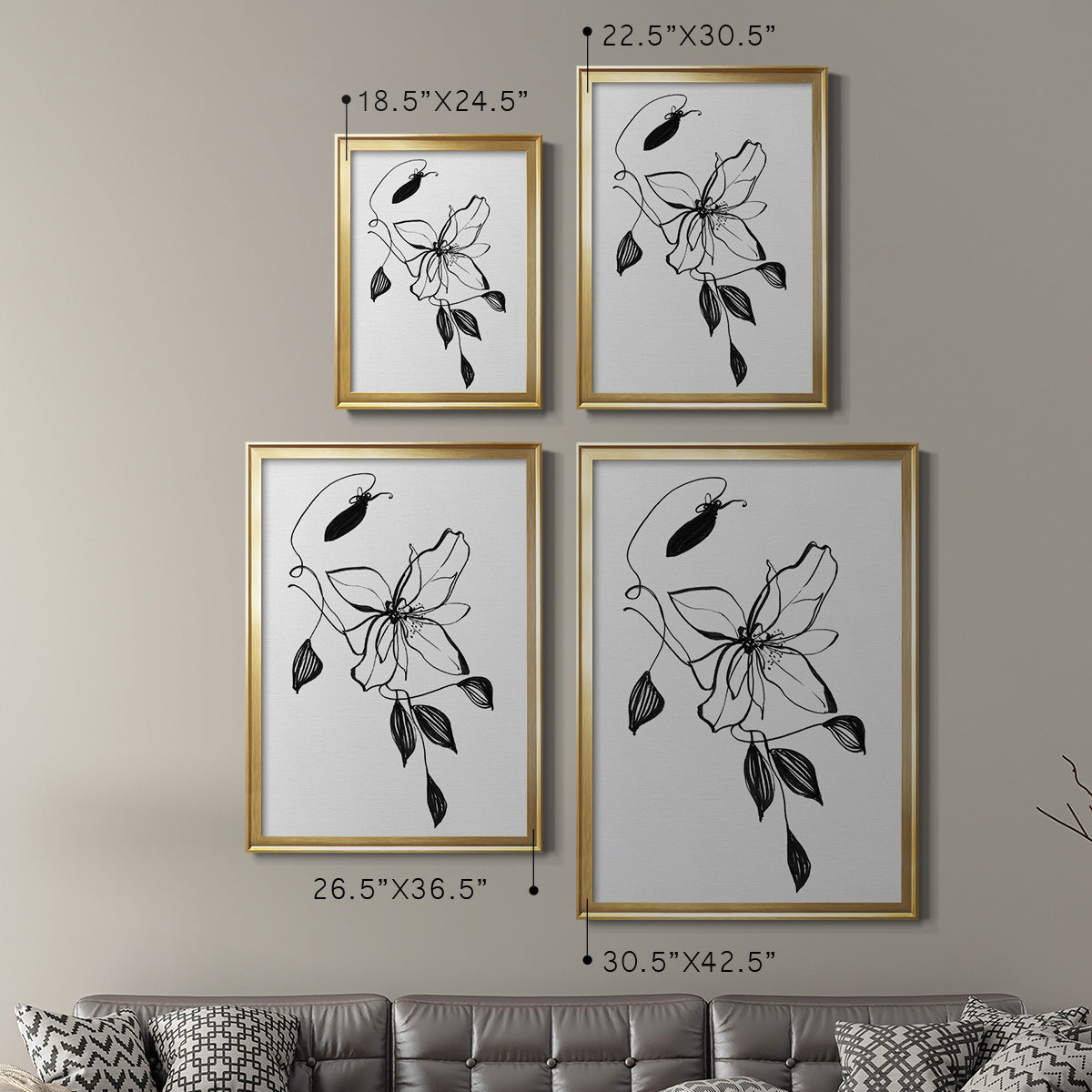 Wild Clematis I - Modern Framed Canvas Print