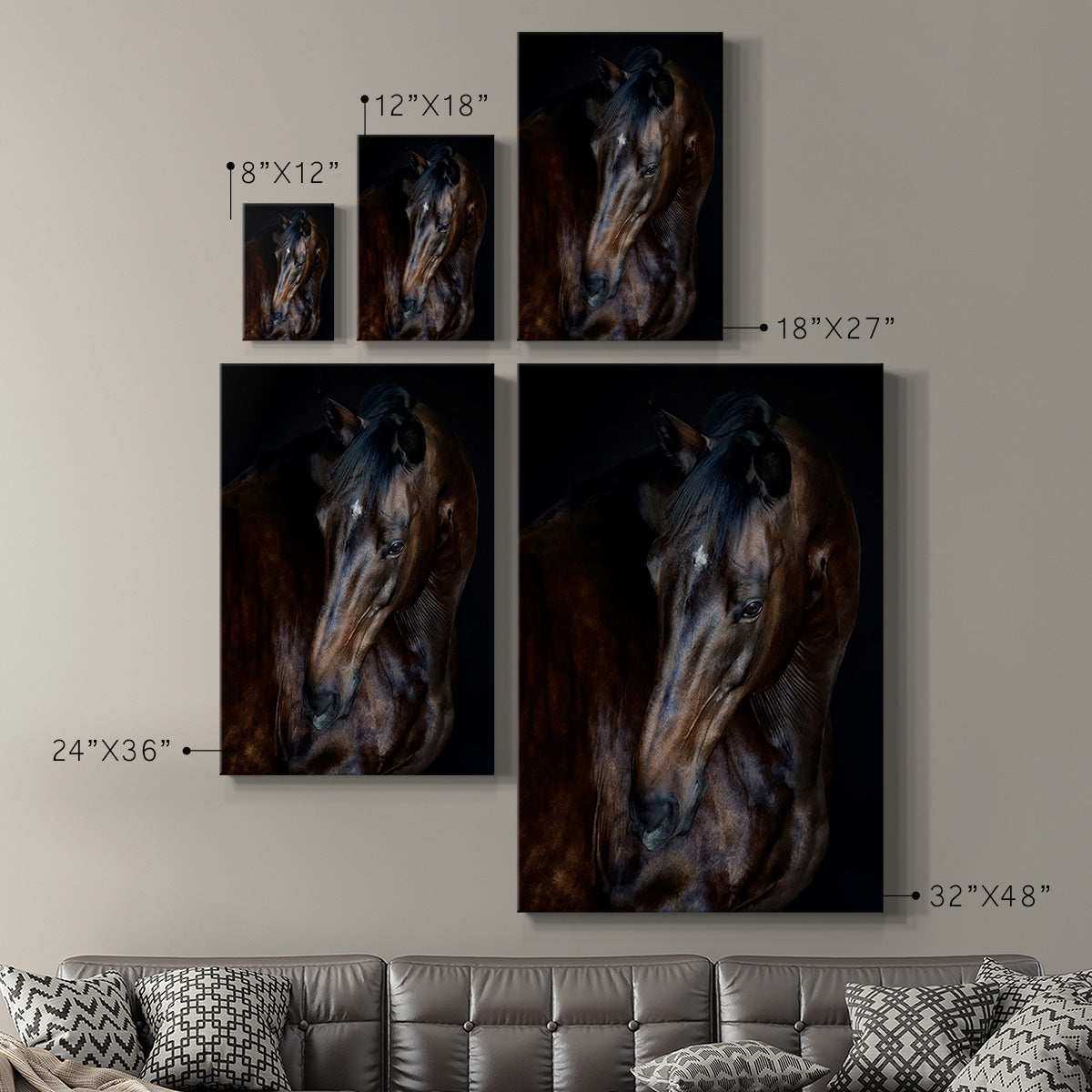 Sunlit Horses I Premium Gallery Wrapped Canvas - Ready to Hang