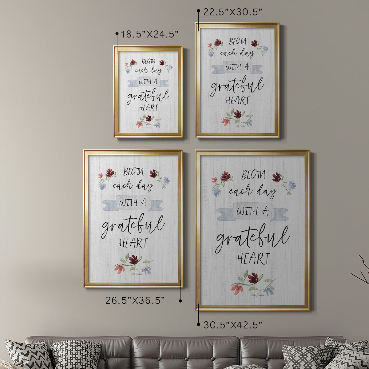 Grateful Heart - Modern Framed Canvas Print