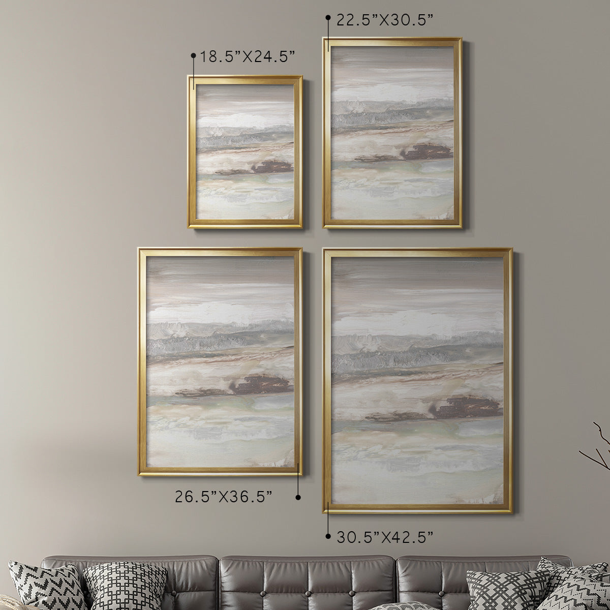 Neautral September Sky - Modern Framed Canvas Print