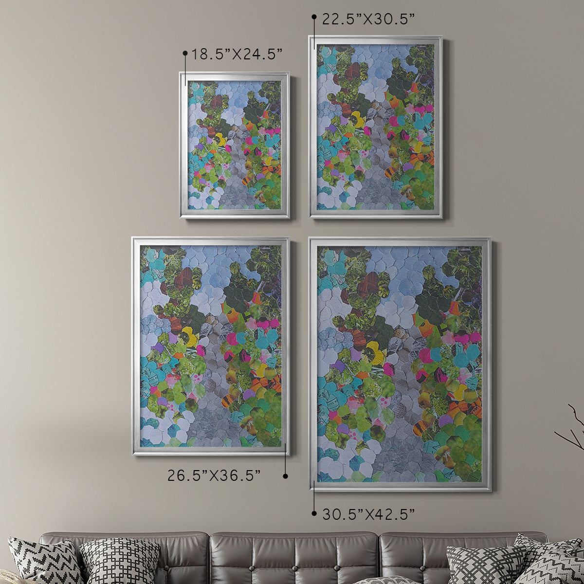 Magenta Garden - Modern Framed Canvas Print