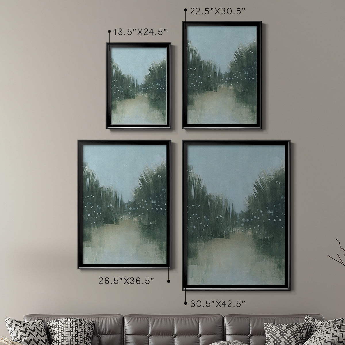 Marsh Morning Fog I - Modern Framed Canvas Print