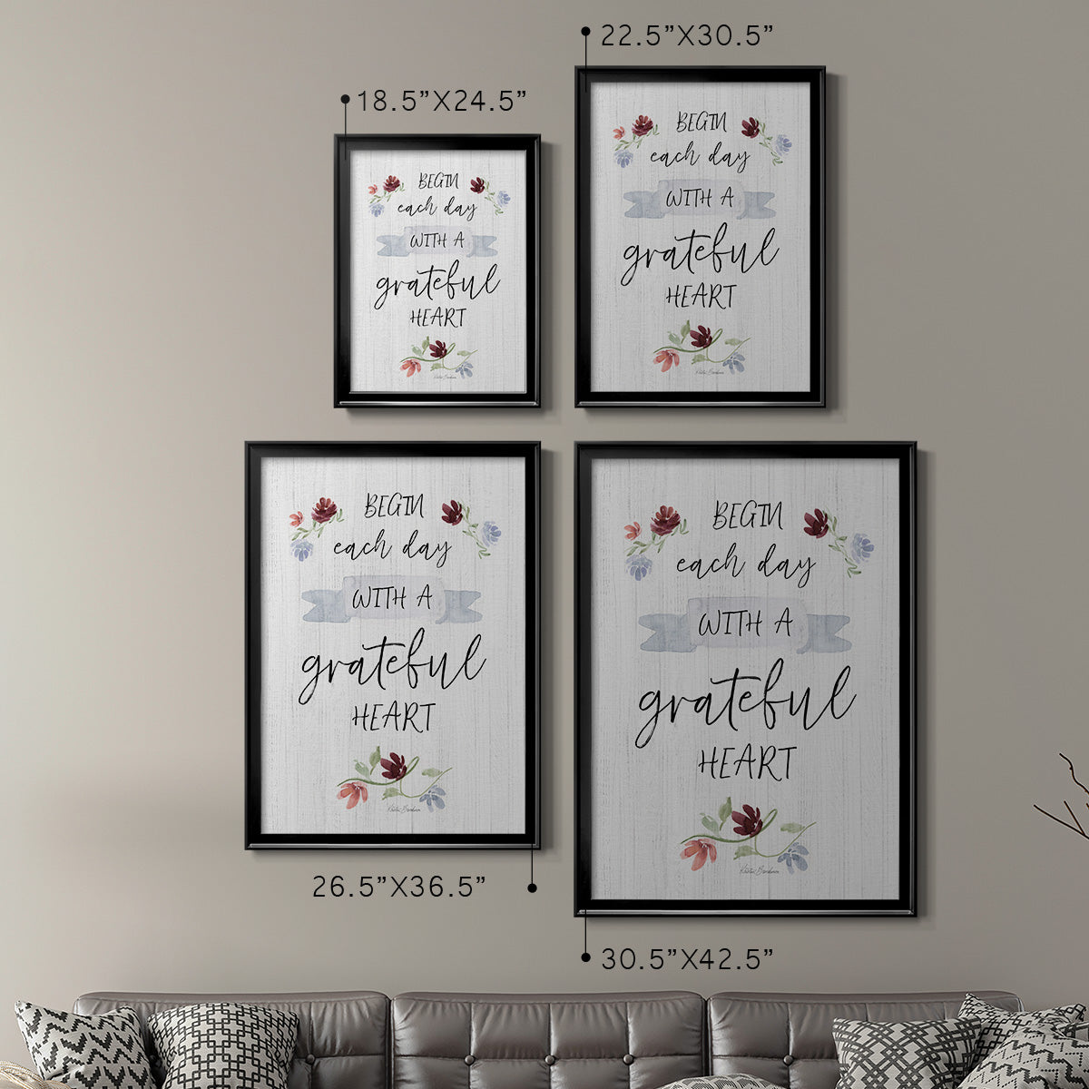 Grateful Heart - Modern Framed Canvas Print