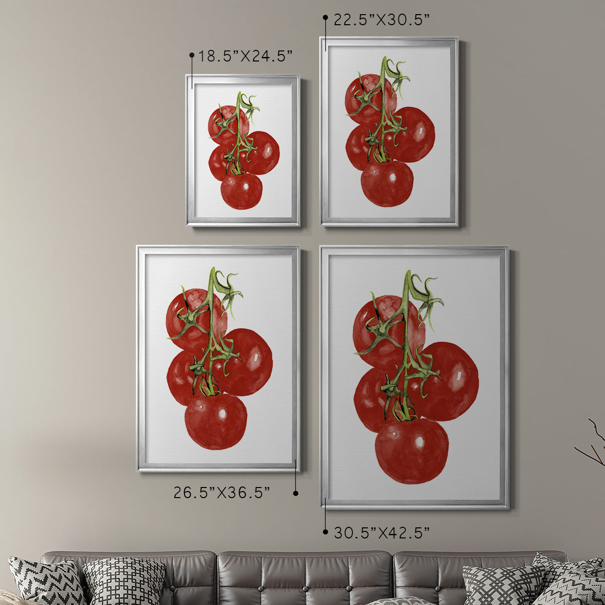 Watercolor Veggie IV - Modern Framed Canvas Print