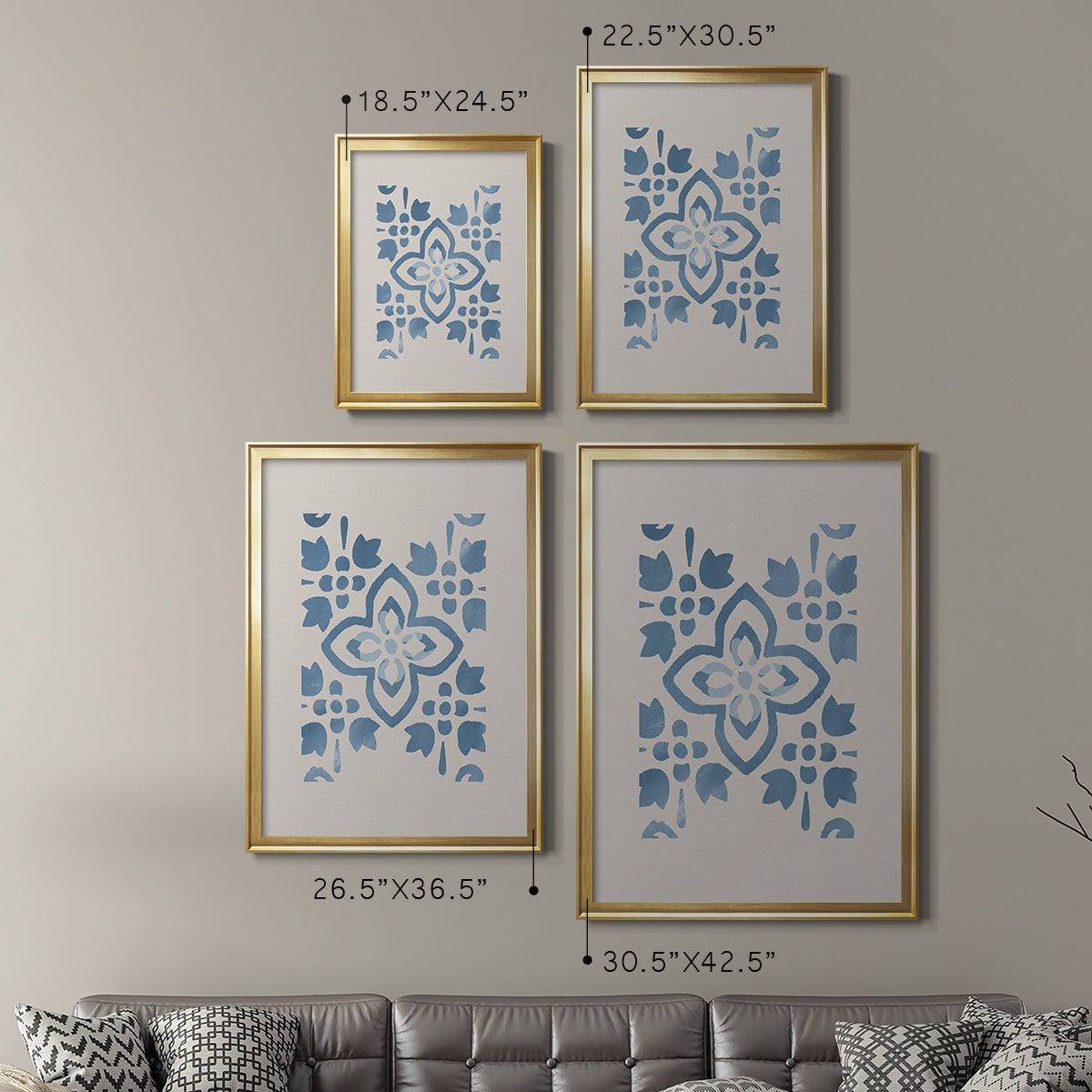 Monochrome Terra Mesa Tile I - Modern Framed Canvas Print