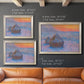 Impressionist haystack scene at sunset by Claude Monet in an ornate champagne frame shown in multiple size options.