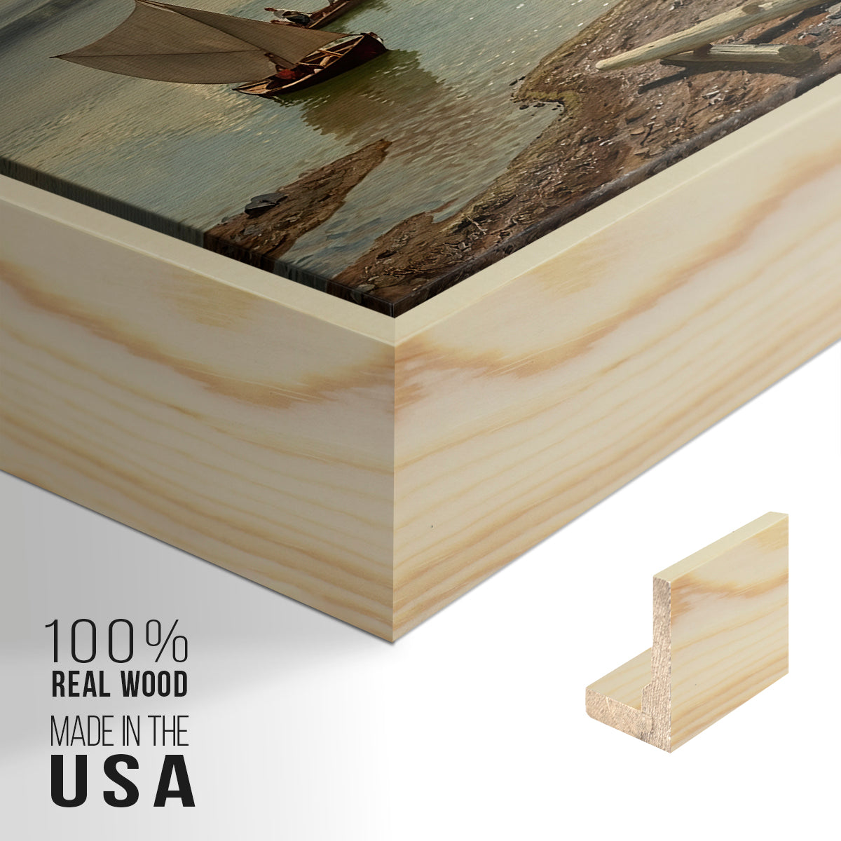 By the Water, 1876 - Floater Framed Canvas Print