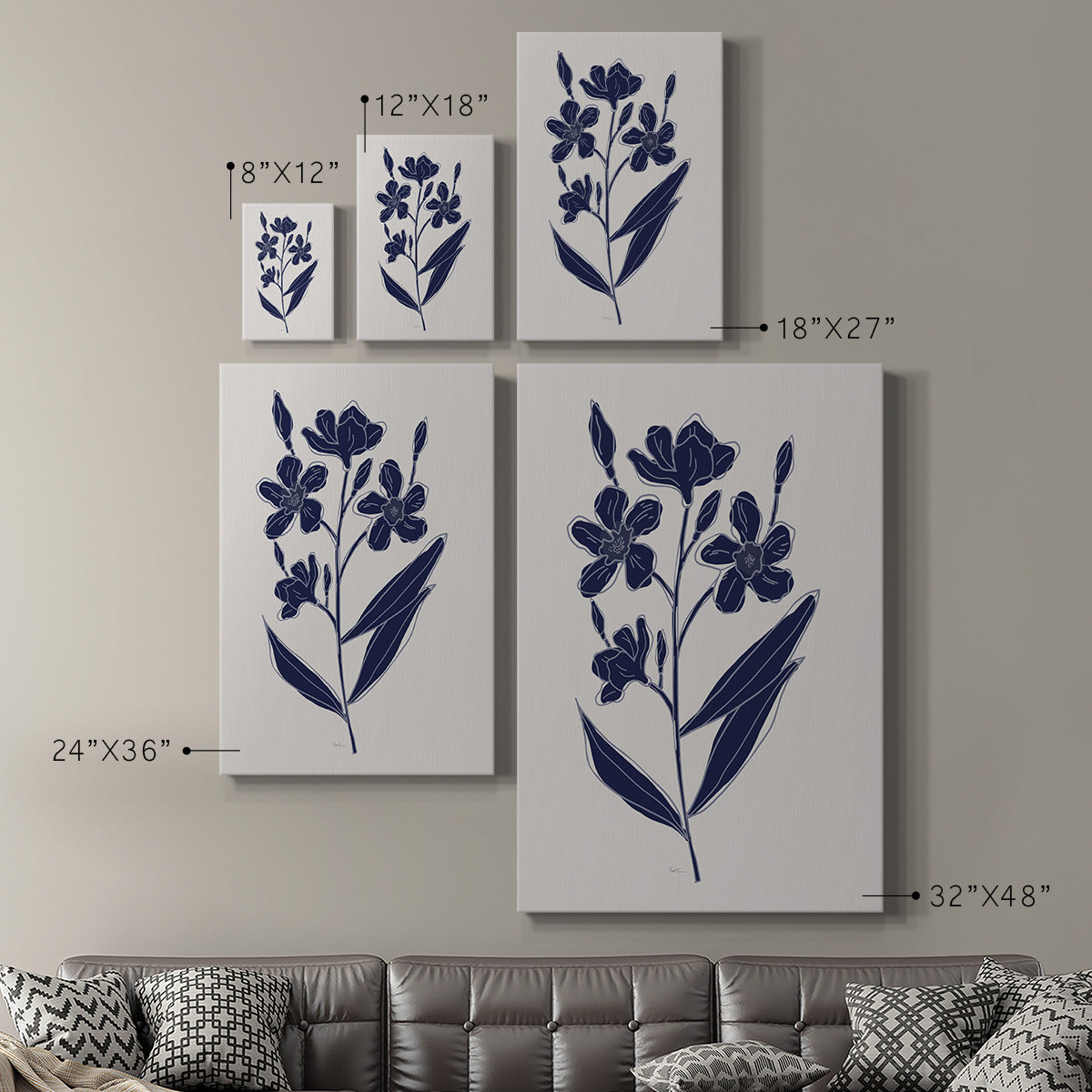 Indigo Botanical Study I - Canvas Art Print