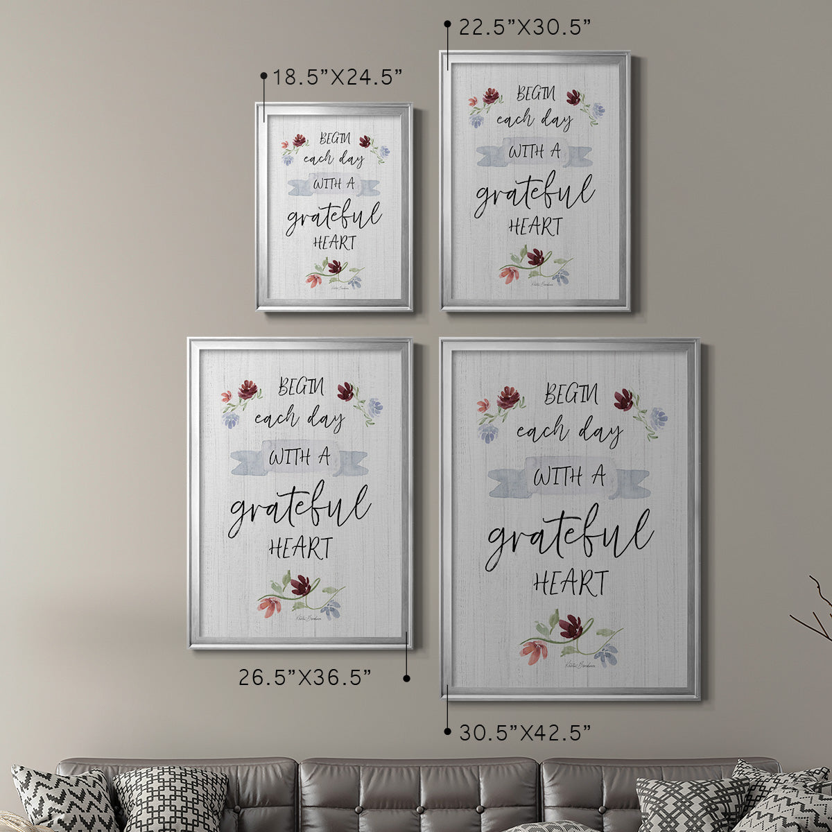 Grateful Heart - Modern Framed Canvas Print