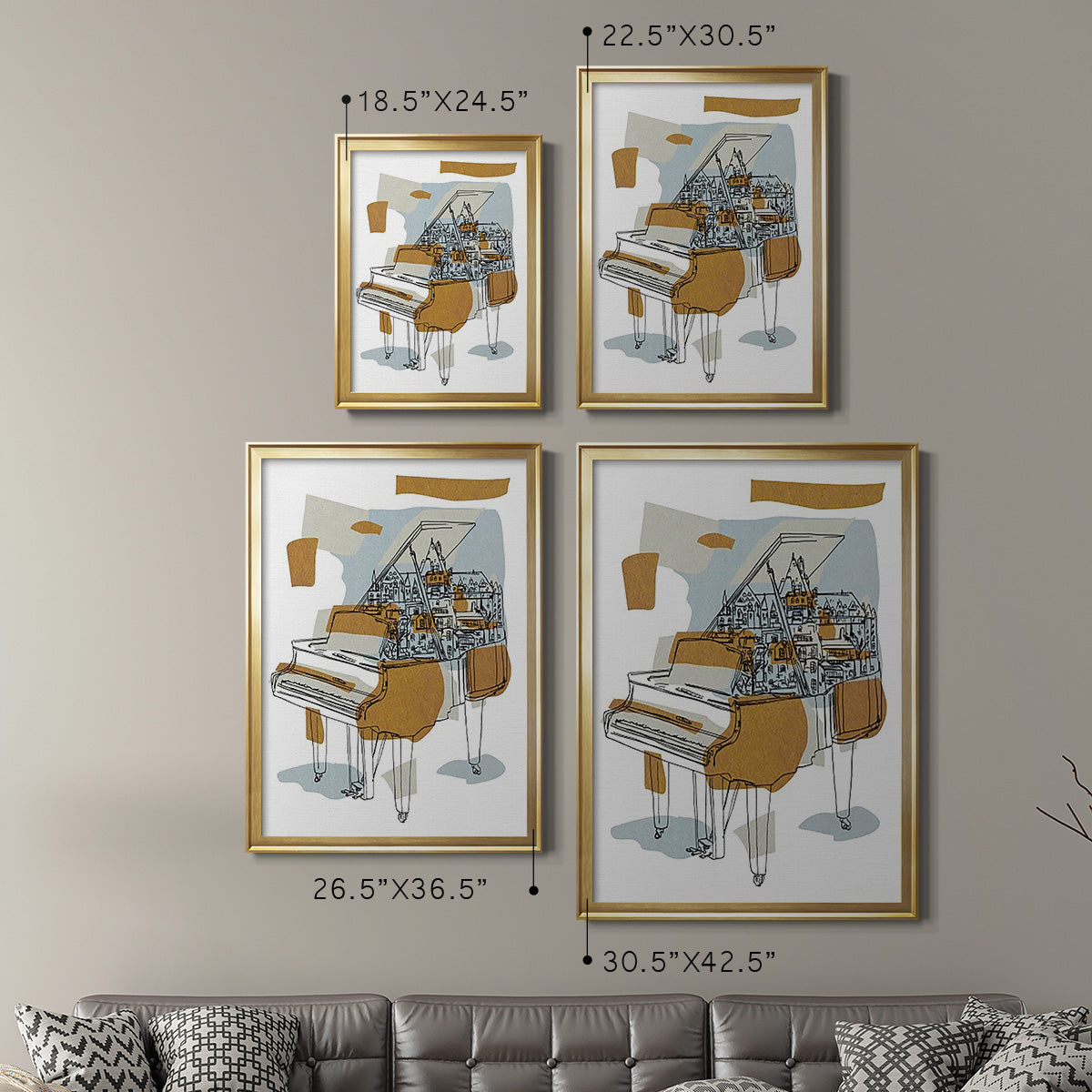 Rehearsal I - Modern Framed Canvas Print