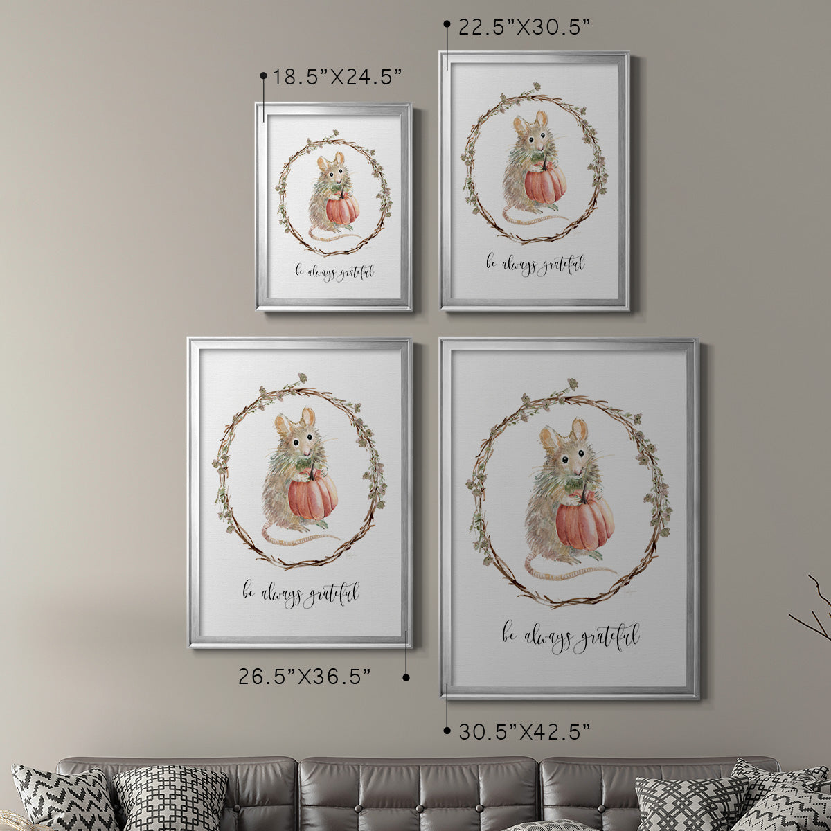 Harvest Home Mouse - Modern Framed Canvas Print