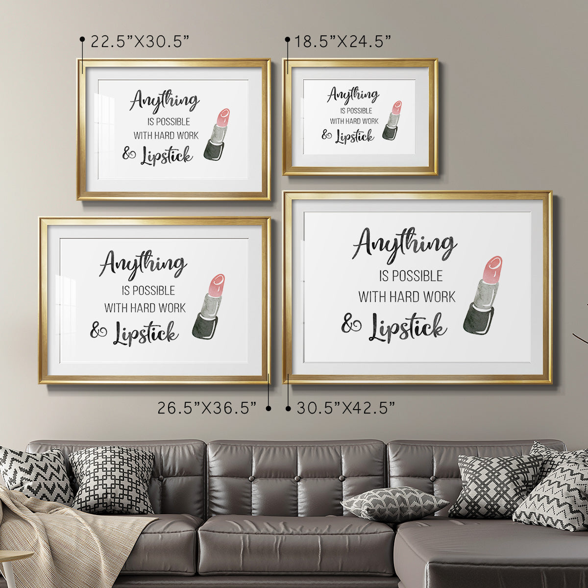 Hard Work and Lipstick Premium Framed Print - Ready to Hang