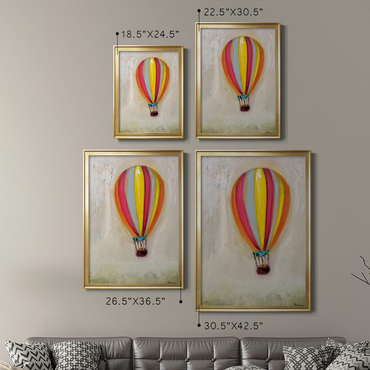 Lucky Hot Air Balloon -  Framed Canvas Print