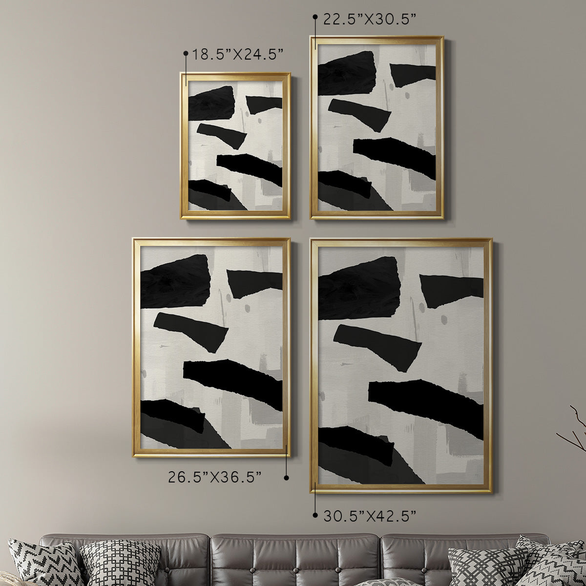 Mountain Paths II - Modern Framed Canvas Print