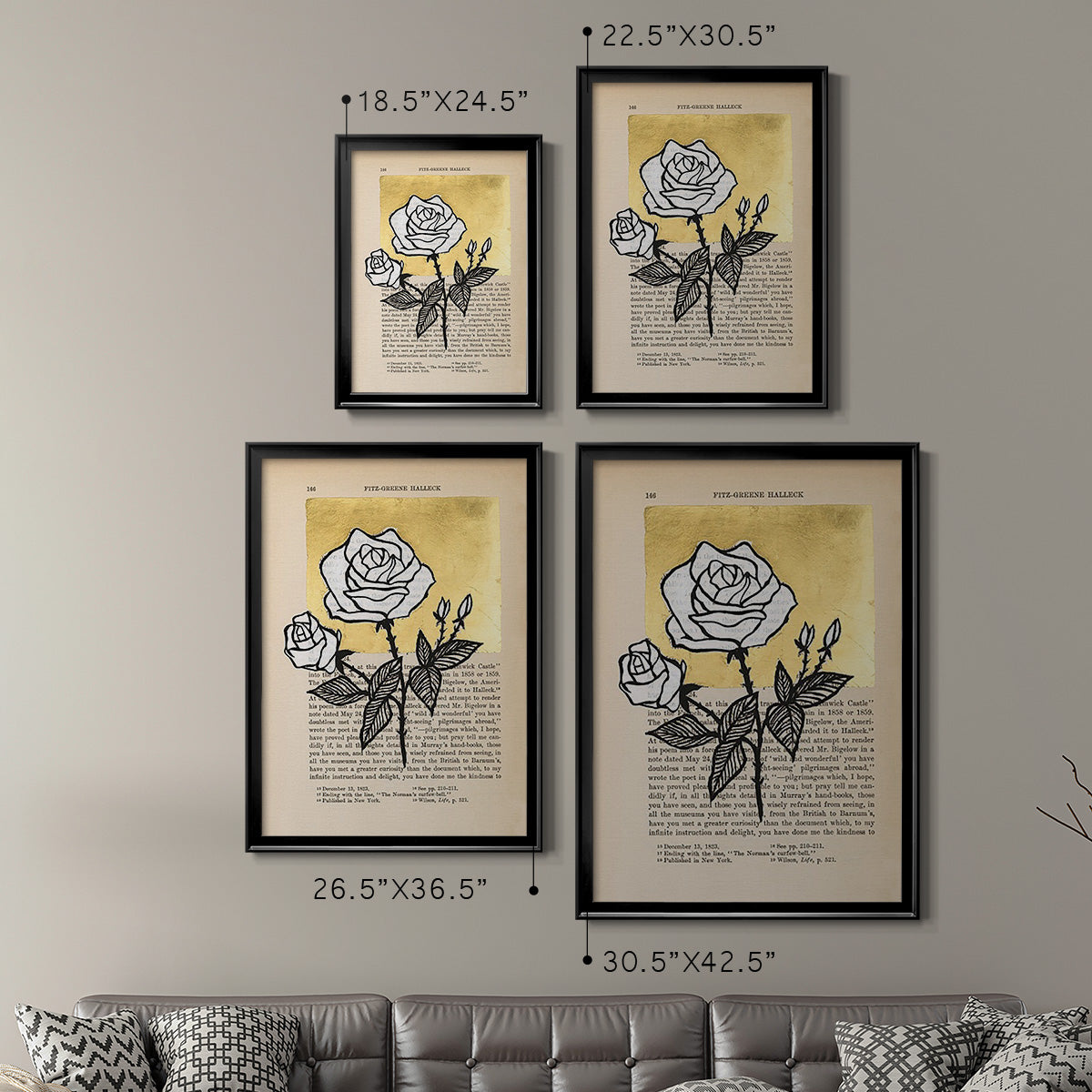 Floral Diary II - Modern Framed Canvas Print