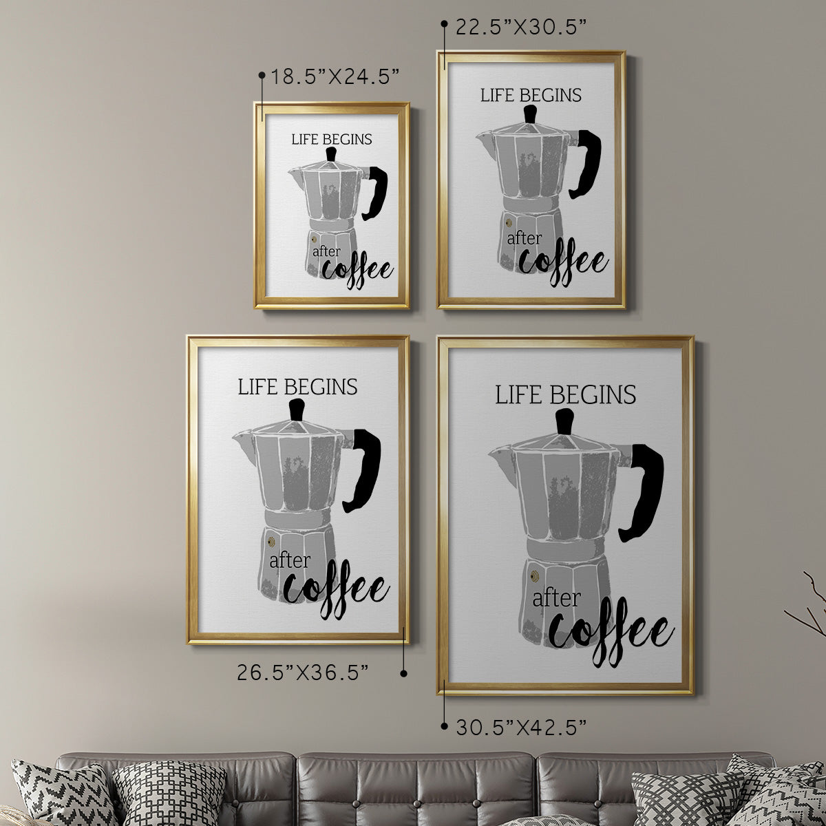 Begins After Coffee - Modern Framed Canvas Print