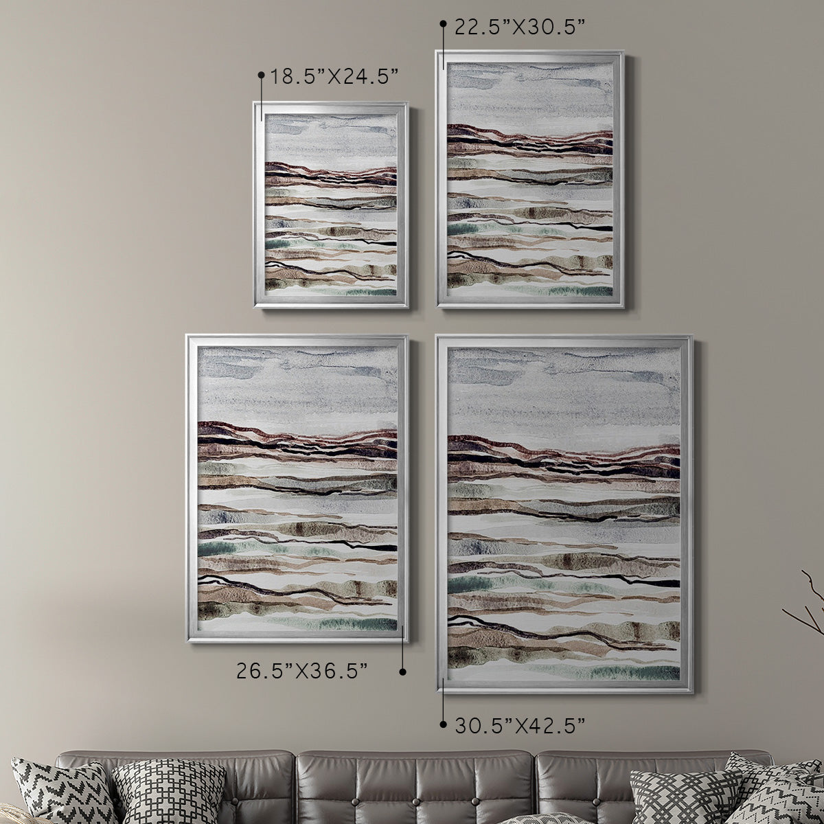 Muted Earth Layers I - Modern Framed Canvas Print