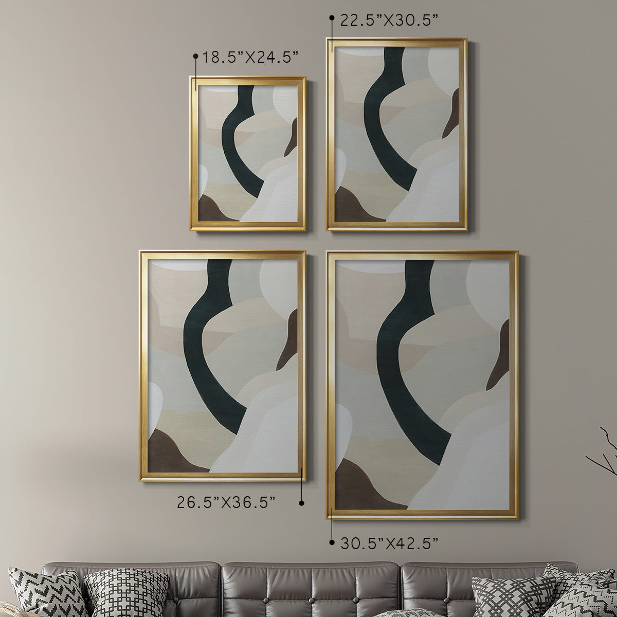 Shifting Neutrals II - Modern Framed Canvas Print