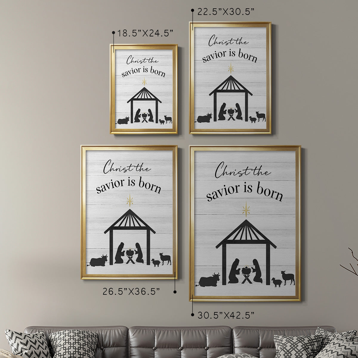 The Savior is Born - Modern Framed Canvas Print