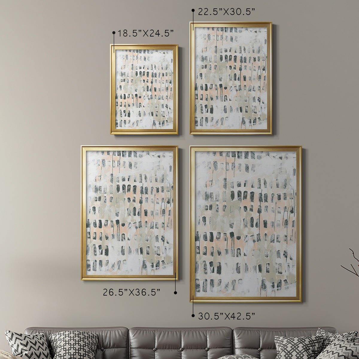 Sand Glyphs III - Modern Framed Canvas Print