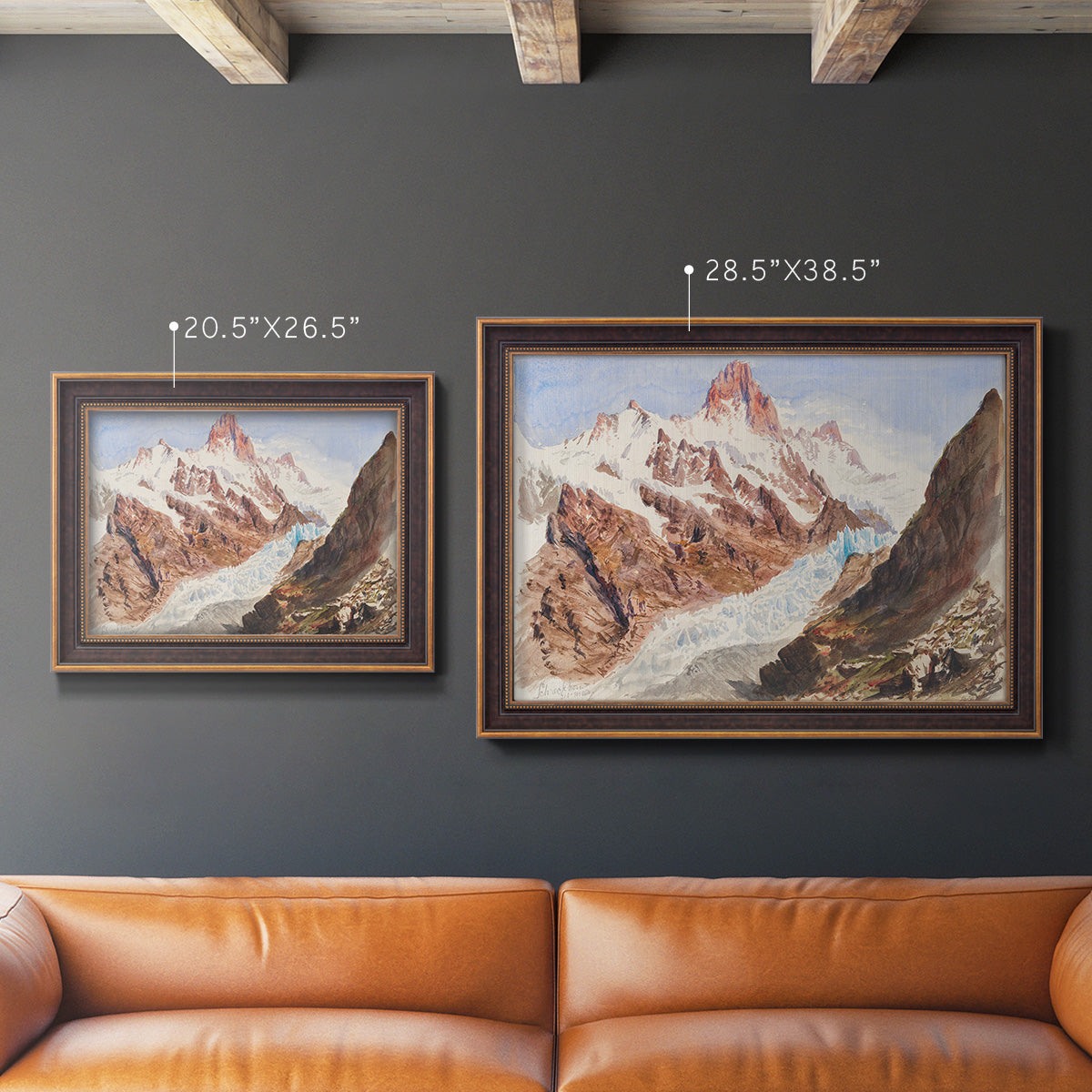 Schreckhorn, Eismeer - Ornate Framed Canvas Print