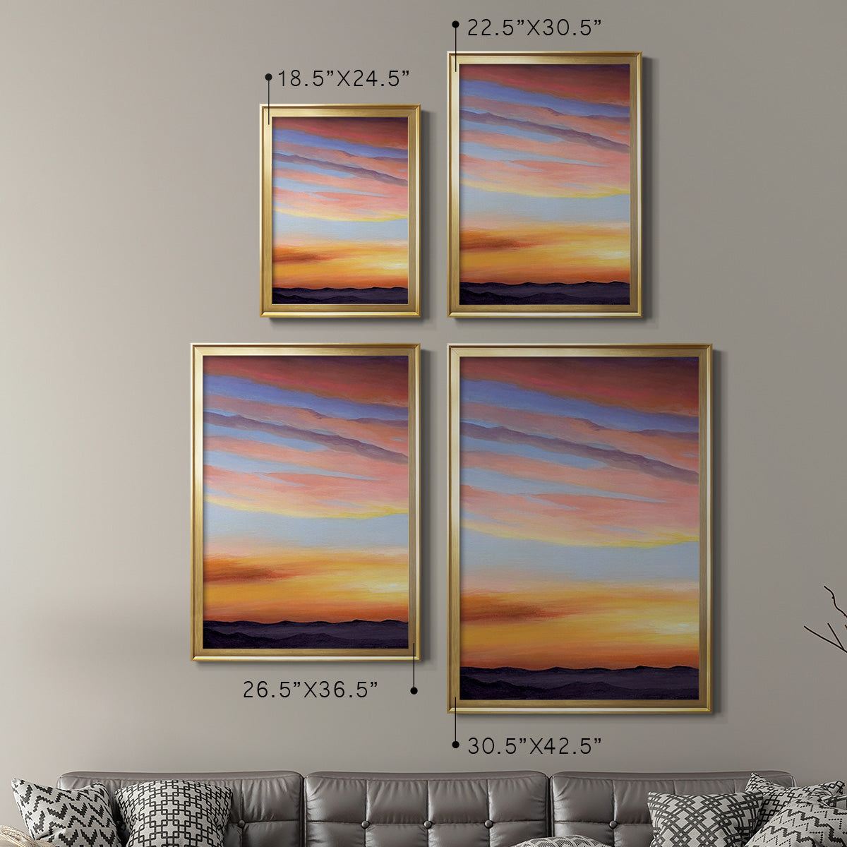 Ignited Dusk I - Modern Framed Canvas Print