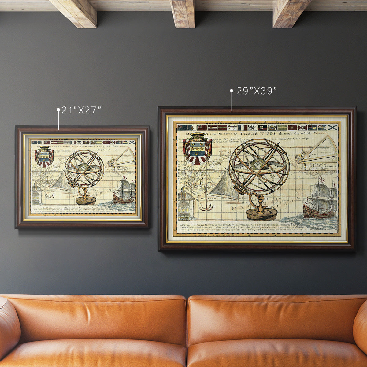 Nautical Map I Premium Framed Canvas- Ready to Hang